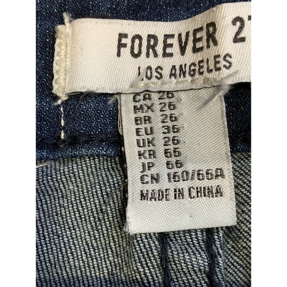 Womens Jean Shorts Size 26 Stretch Mom Denim 9" Rise EUC Forever 21 - Picture 7 of 12